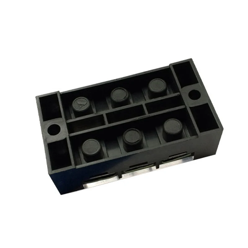 600V 45A TB-4503 Terminal Block Panel Mount Fixed Barrier 3 Position 6 Screws Connector Terminator Terminales