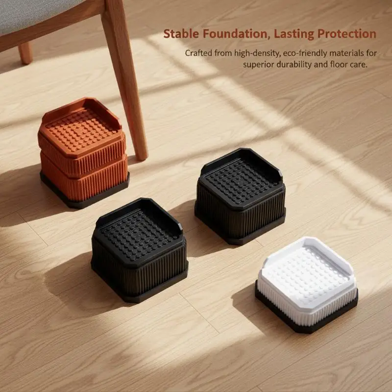Non-slip Adjustable Bed Lifter Square Bed Lifts Risers Professional Heavy-Duty Furniture Foot Pad Desk Sofa Chair Legs