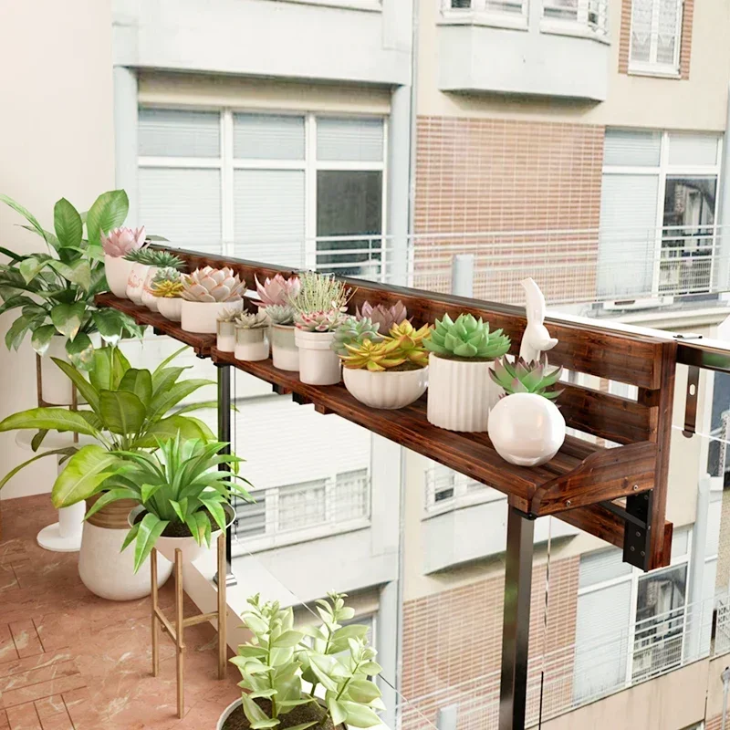 Balcony Railing Flower Stand,Indoor Hanging Pot Shelf,Window Plant Stand for Bay Window Succulent Hanger,Decorative Plant Holder