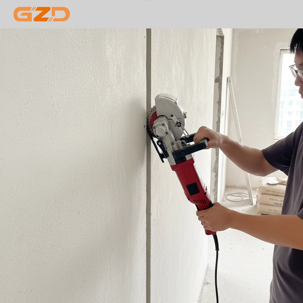 GZD Building Renovation 220V Electric Handheld Wall Chasing Machine Concrete Wall Chaser and Cutter