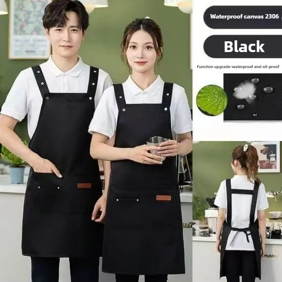 الثقيلة قماش المئزر الرجال المهنية باريستا بائع الزهور لحام الشيف مقاومة للماء الدنيم نمط عمال مريلة مقهى المطبخ