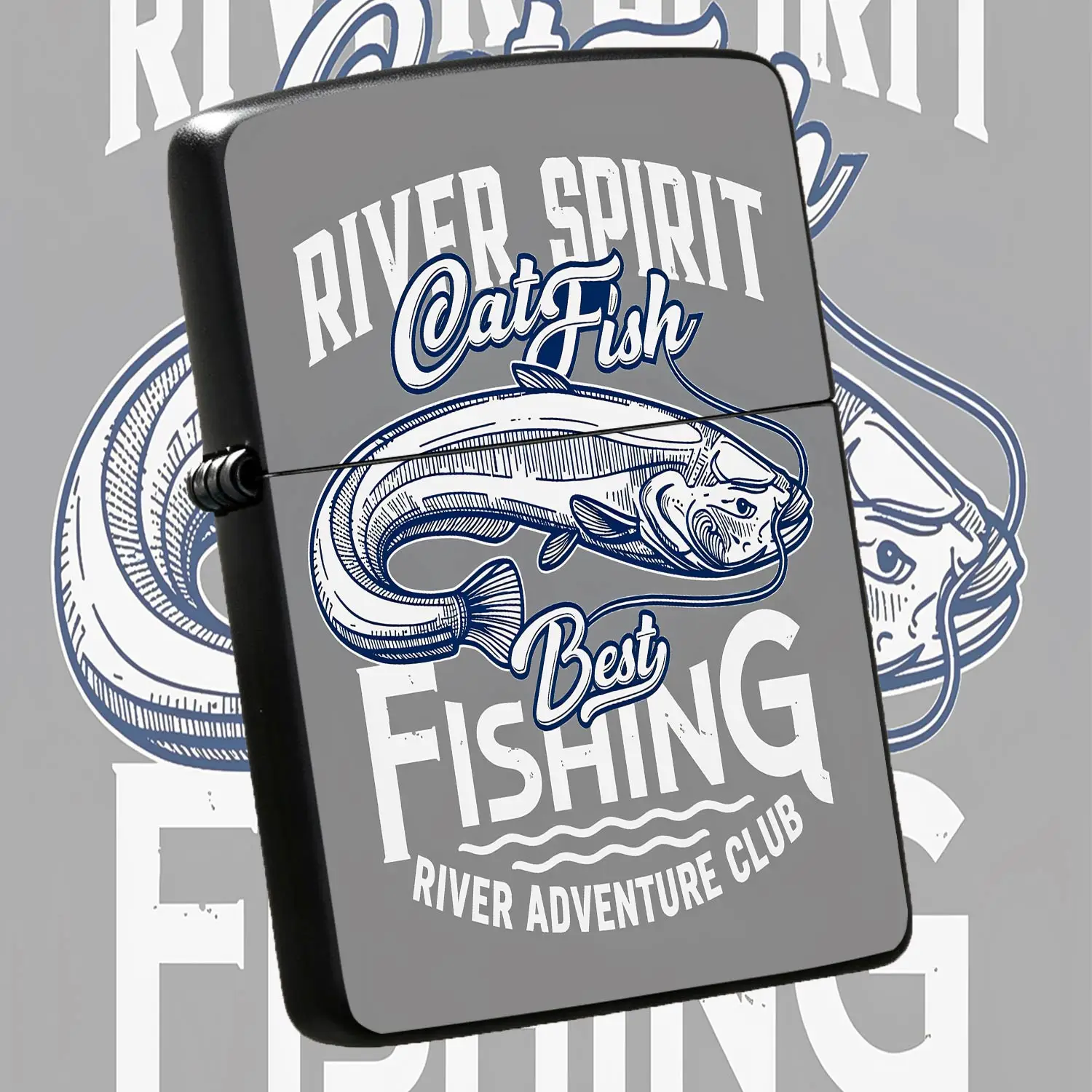 Vintage River Spirit Catfish Themed Portable Lighter, Multi-Scene Usable Ignition Tool For Outdoor Camping, River Adventure Enthusiasts, To Light Candles, Start Campfire, Create Cozy Vibe For Daily Use, Travel And Colle A Humorous And Inter