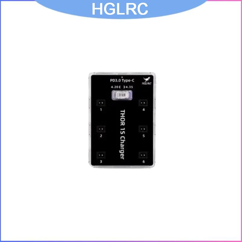 

HGLRC Thor 1S Charger V2, 6 Port 65W Max for LiPo Battery, PH2.0 MX2.0 A30 BT2.0 Plug Compatible with FPV Drone RC Airplane Car