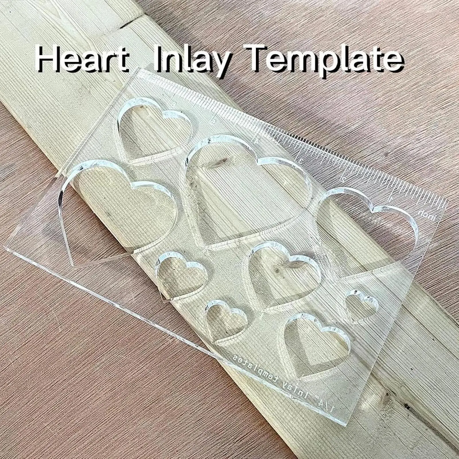 Woodworking Router Template 1/4 Inch Thick Acrylic Inlay Jig Scale Ruler Practical Carpenter Tool for Decorative Detail