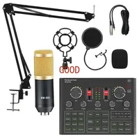 BM800 V9X Pro Microphone Mixer Kit Audio DJ Condenser Sound Card Live Broadcast MIC Stand USB Wireless Recording