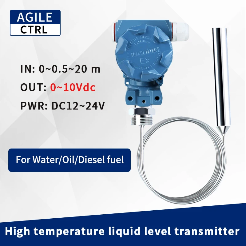 

0-10V Anticorrosive Gasoline Petrol Oil Diesel Liquid Level Sensor High Temperature 150C Dirty Water Sewage Level Transmitter