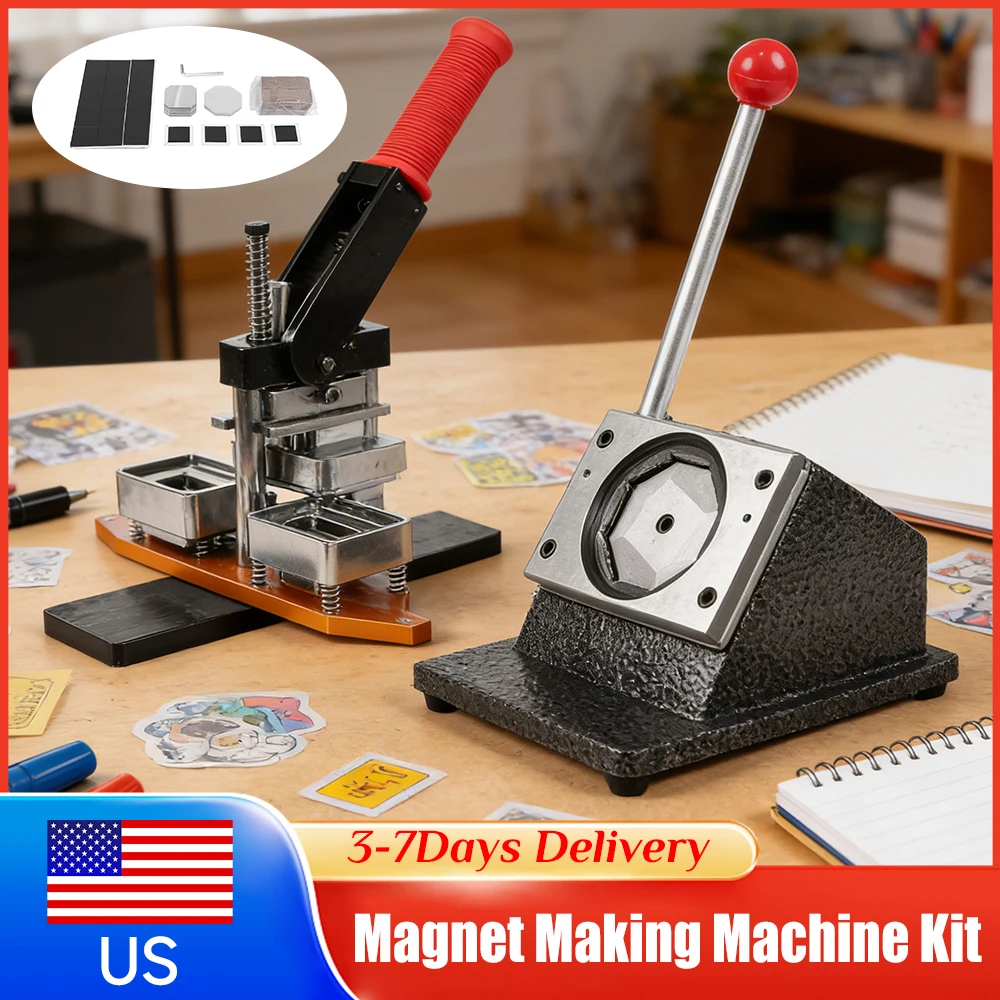 

Square 50x50mm Magnet Making Machine Press Tool with 100 Sets Materials DIY Fridge Photo Magnet Maker for Home Craft Business ﻿