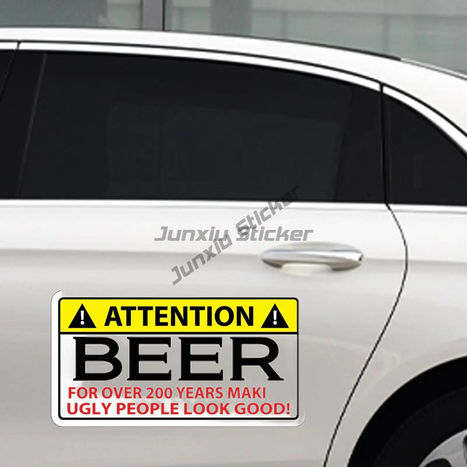 Funny Beer Sticker Warning Ugly People Cooler Car Vehicle Window Bumper Decal Scratch-Proof Sunscreen