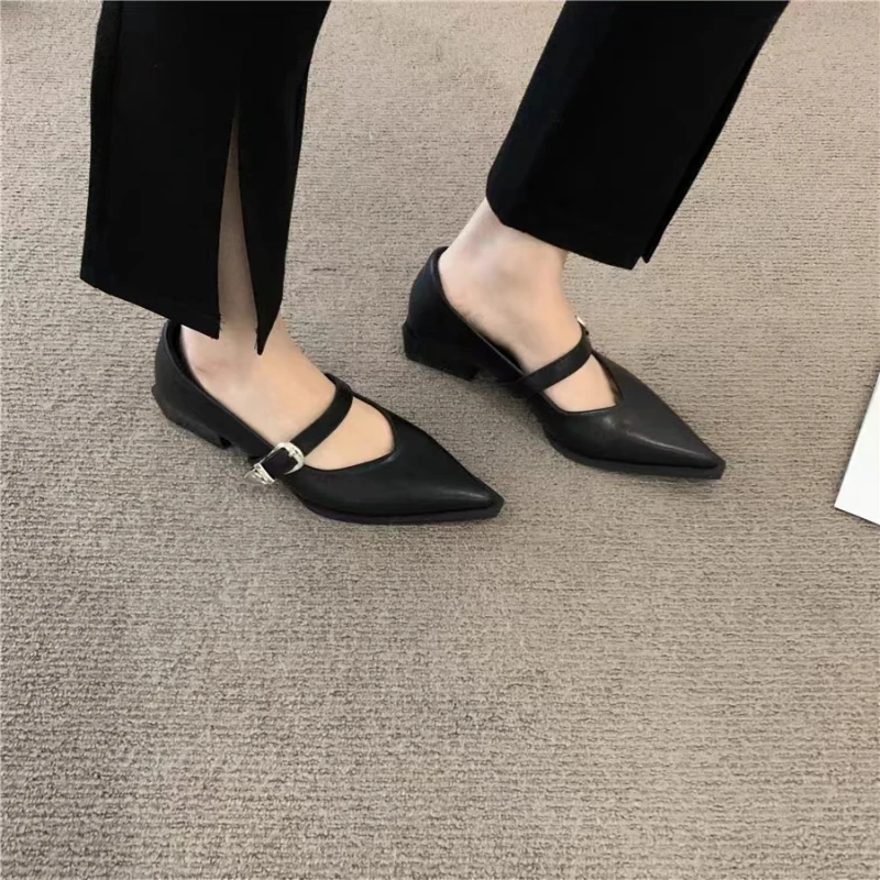 Shallow Mouth Summer Shoes Ladies Casual Female Sneakers Low Heels Dress Flats Women Pointed Toe 2024 New  Heels