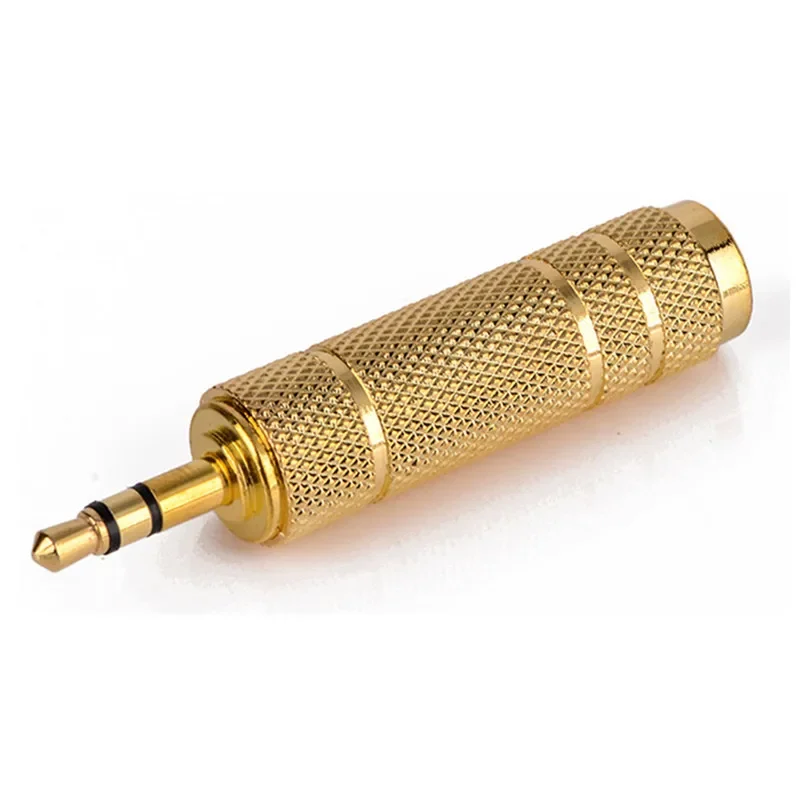 Adaptador de Audio de 6,35 a 3,5, conector macho de 3,5mm a 6,5mm, convertidor auxiliar de 3 polos, Terminal de altavoz chapado en oro