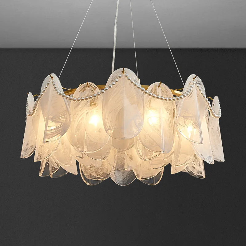 الفاخرة الزجاج أضواء الثريا مصابيح غرف المعيشة قلادة أضواء زينة للمنزل عناصر ديكور Led مصباح السقف #2