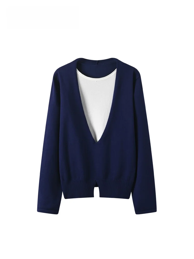 

Женский вязаный свитер CaraCLUB больших размеров с длинным рукавом, имитация двухслойности, осенне-зимняя новинка, винтажный стиль, эффект похудения