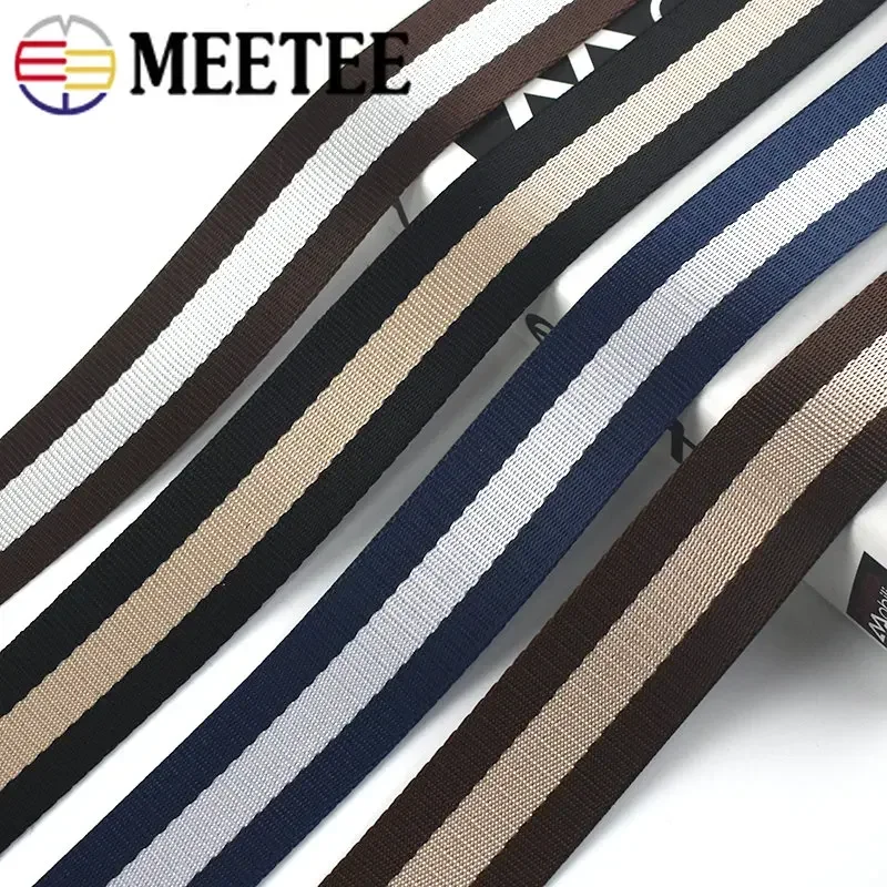 5Meters 38mm Nylon Stripe Webbing 1.4mm Thick Polyester Ribbon Tape for Bag Strap Garment Belt Decor Band DIY Sewing Accessories