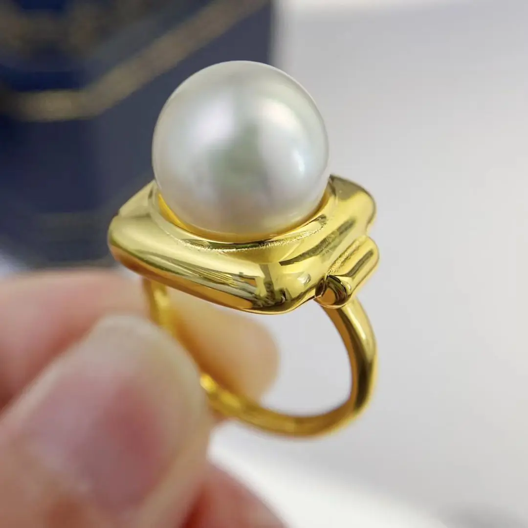 

Wholesale S925 Sterling Silver Adjustable Ring Mount Settings Findings Mountings Accessory Parts for 11-12mm Pearls 5pcs/lot