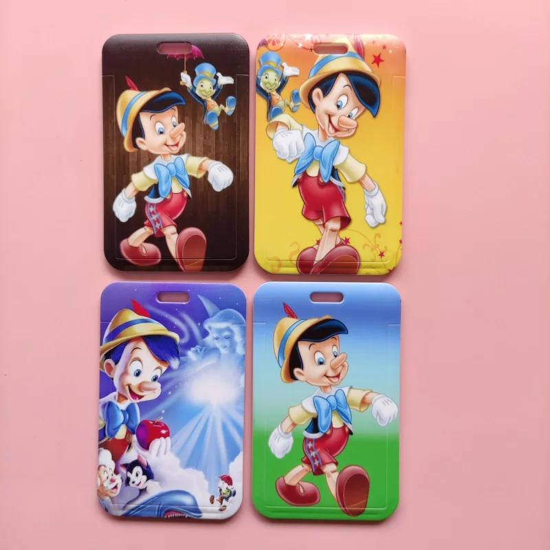 Disney Pinocchio Card Holders Lanyard Cartoon Door Card Hanging Neck Strap Badge Holder Lanyards ID Card Case Key Chain for Kids