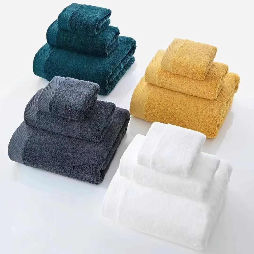 790g long-staple cotton thickened Class A pure cotton 3-piece set, soft, highly absorbent, and non-pilling