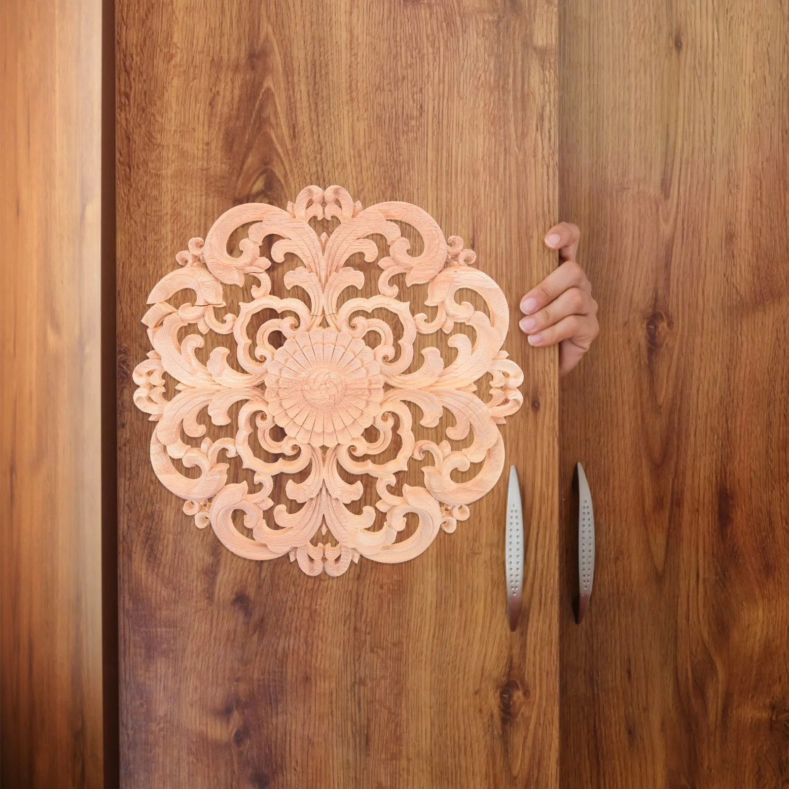 

Wood Carving Decoration Unpainted Frames for Wall Bedroom Furniture Onlay Applique AccessoriesVintage Solid Wooden Decor Sewing