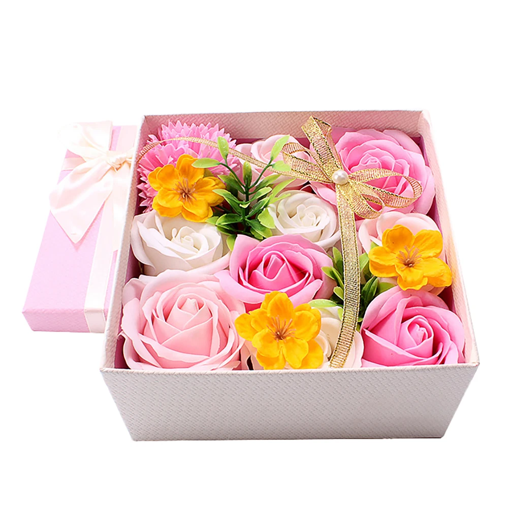 

Rose Soap Gift Box Home Decor Artificial Flower Valentine's Day Present Wedding Party Synthetic Material Christmas Gifts