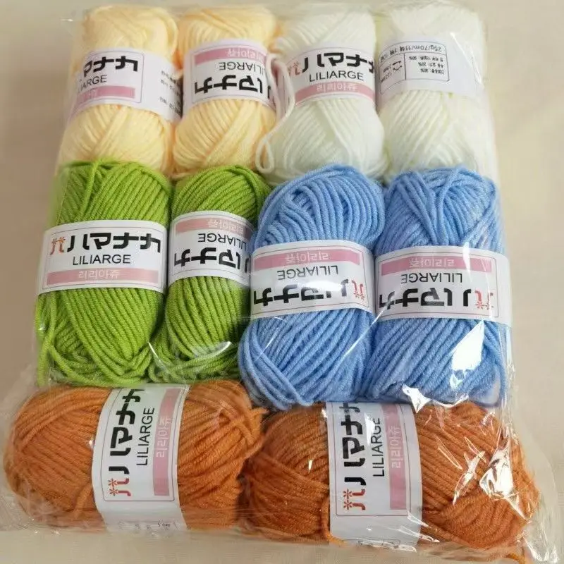 

Мягкая молочная хлопковая пряжа, набор разноцветных хлопковых пряжек ручной работы для вязания крючком, шарф, свитер, шапка, кукла, ремесло