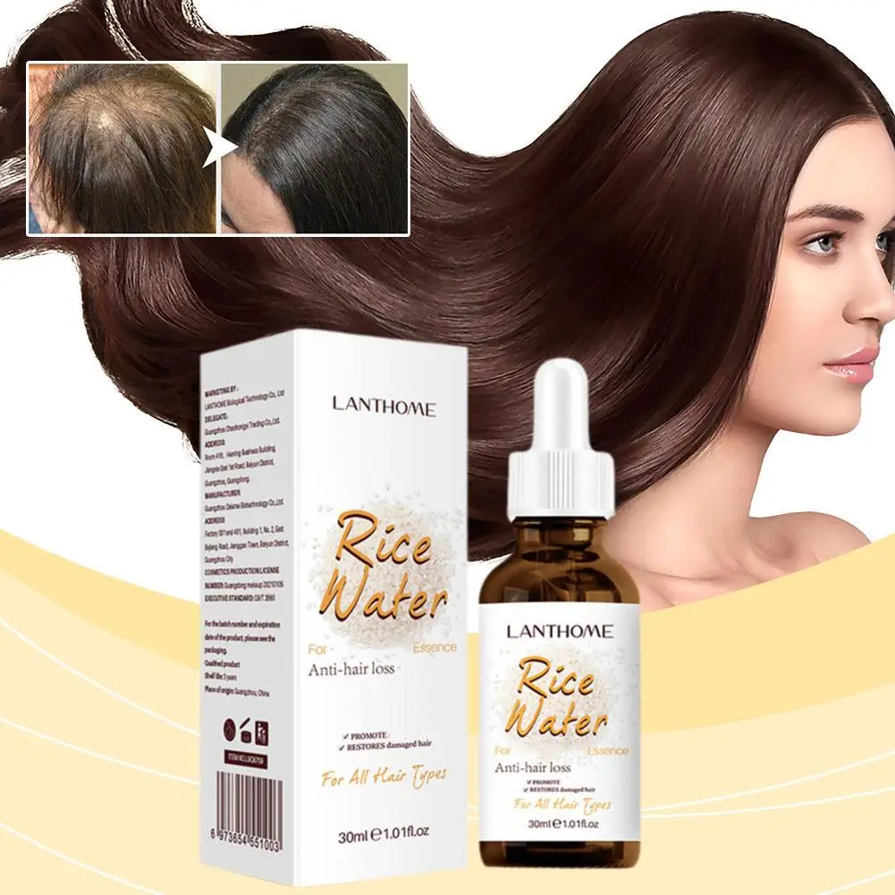 Essence de Riz Fermenté Liquide de Soin Capillaire, Après-Shampoing, Riz Lisse, Produits de miles, Réparation des Dommages, 30ml, H E5c2