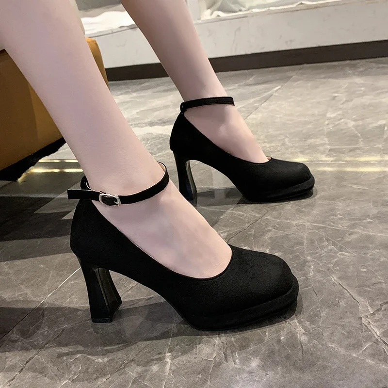 

Fall New Retro Fashion Platform One Strap Non-Slip Single Shoes Women 2025High Heel Mary Jane Shoes