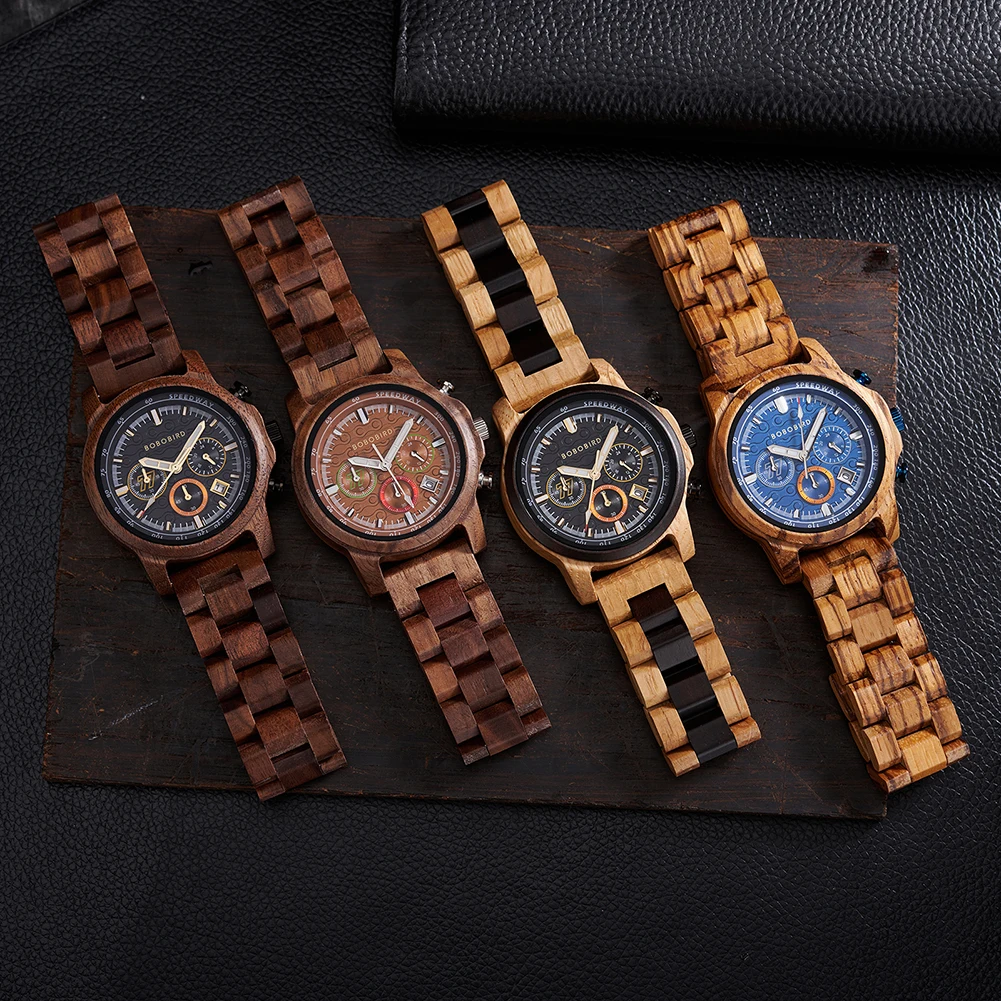 BOBO BIRD 2025 신형 남성용 시계 - 나무 케이스, 일본 쿼츠 무브먼트, 내구성 및 패셔너블, 캐주얼/직장용 이상적