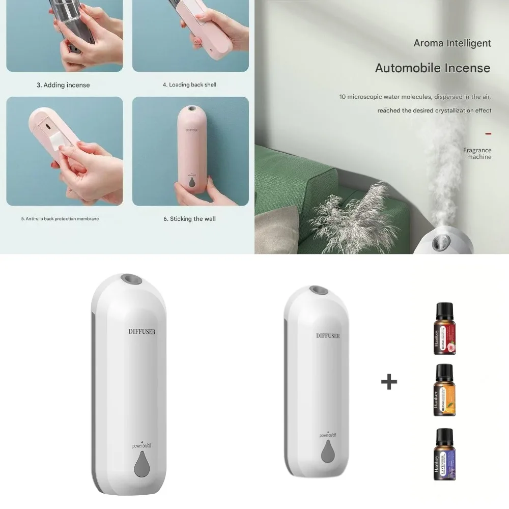 

Long-Lasting Aromatherapy Essential Oil Diffuser for Home, Hotel, Bedroom, Bathroom - Includes 3 Free Oils, Ideal for Deodorizin