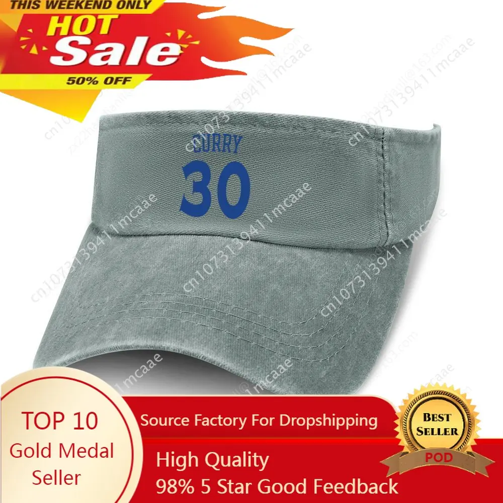 Golden basketball custom made Sun Visor Leaky Top Cowboy Hats Mens Womens chef Stephen Curry NO 30 Custom Cap Empty Open Top Hat