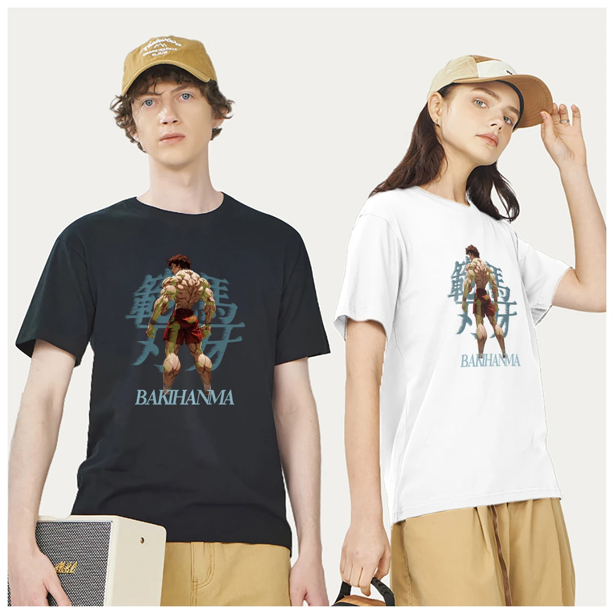 Japanese B-Baki mangs comic 2000s harajuku tops  Anime men's t shirt Women's Fashion 100% Cotton summer casual Breathable Tops