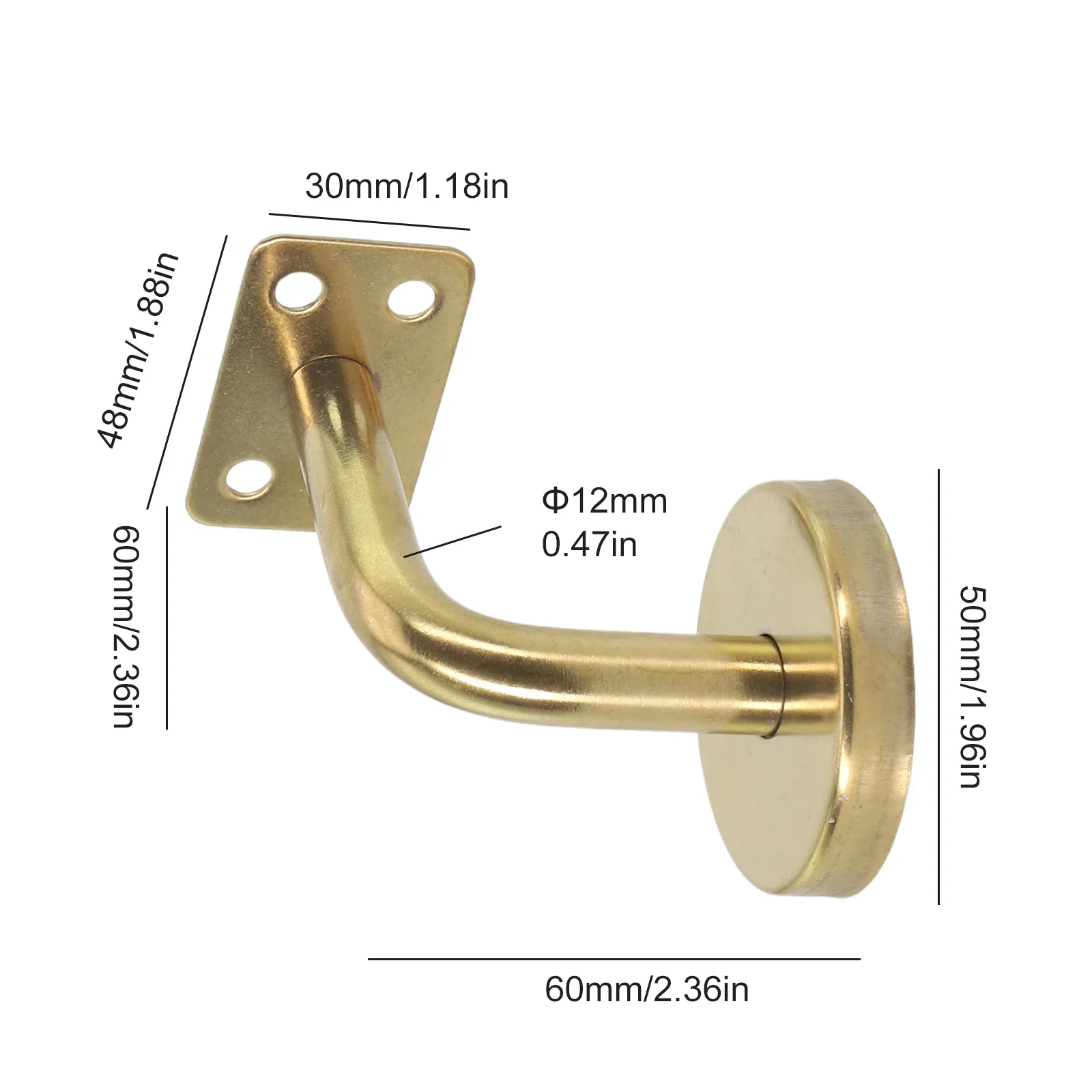 Wall Mounted Stair Rail Bracket Handrail Support with Strong Stainless Steel Material for Long Lasting Stair Safety