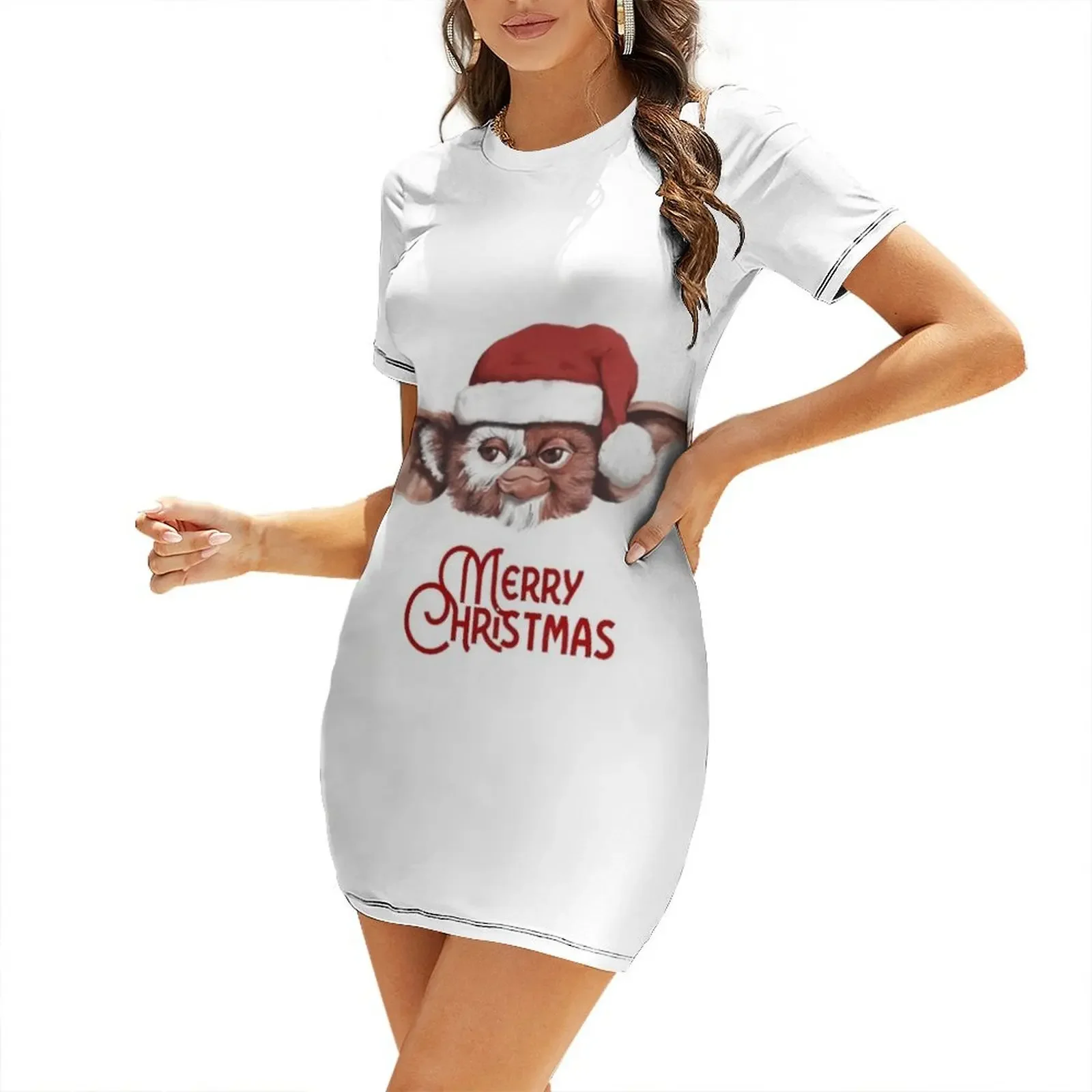 

Gizmo Christmas Short-Sleeved Dress summer dresses prom dress dress korean style dresses for women