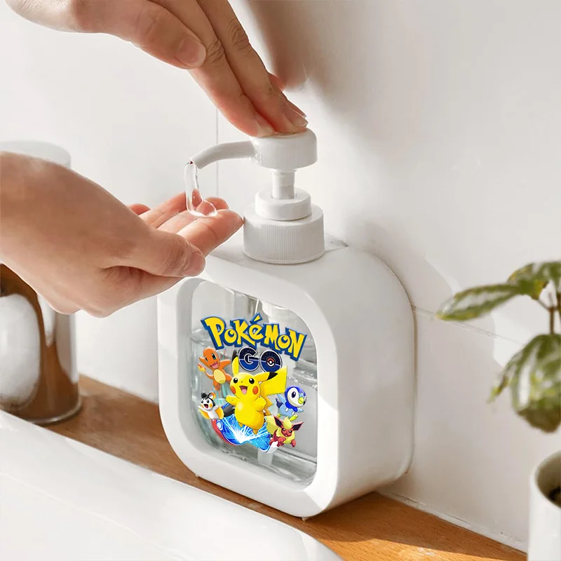 Дозатор-для-мыла-с-покемонами-аниме-Пикачу-бутылка-для-шампуня-прозрачный-пластиковый-пресс-тип-лосьон-разделенный-контейнер-для-хранения-для-ванной-комнаты-кухни