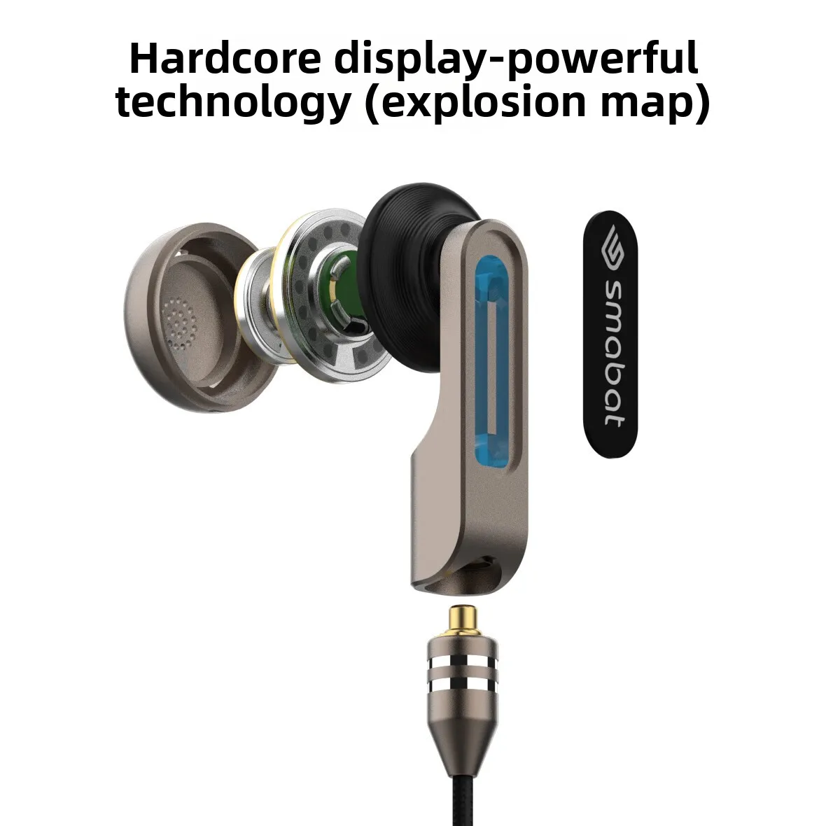 SMABAT SL10 Dual Dynamic Driver หูฟังชนิดใส่ในหู Hifi 3.5 มม./typec Bass Flat Head Plug หูฟังพร้อมไมโครโฟน