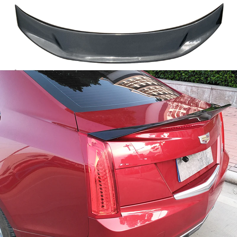 For 2014-2017 Cadillac ATSL 100%Real Carbon Fiber Highquality Rear Spoiler Trunk Lid V Style