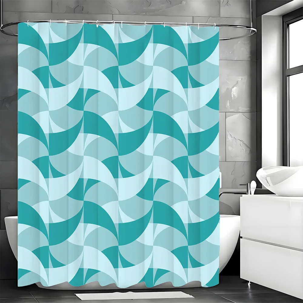 

Креативная занавеска для душа с синими волнами, моющаяся грязеотталкивающая насадка для душа, водонепроницаемая полиэстеровая занавеска для ванны для домашнего декора