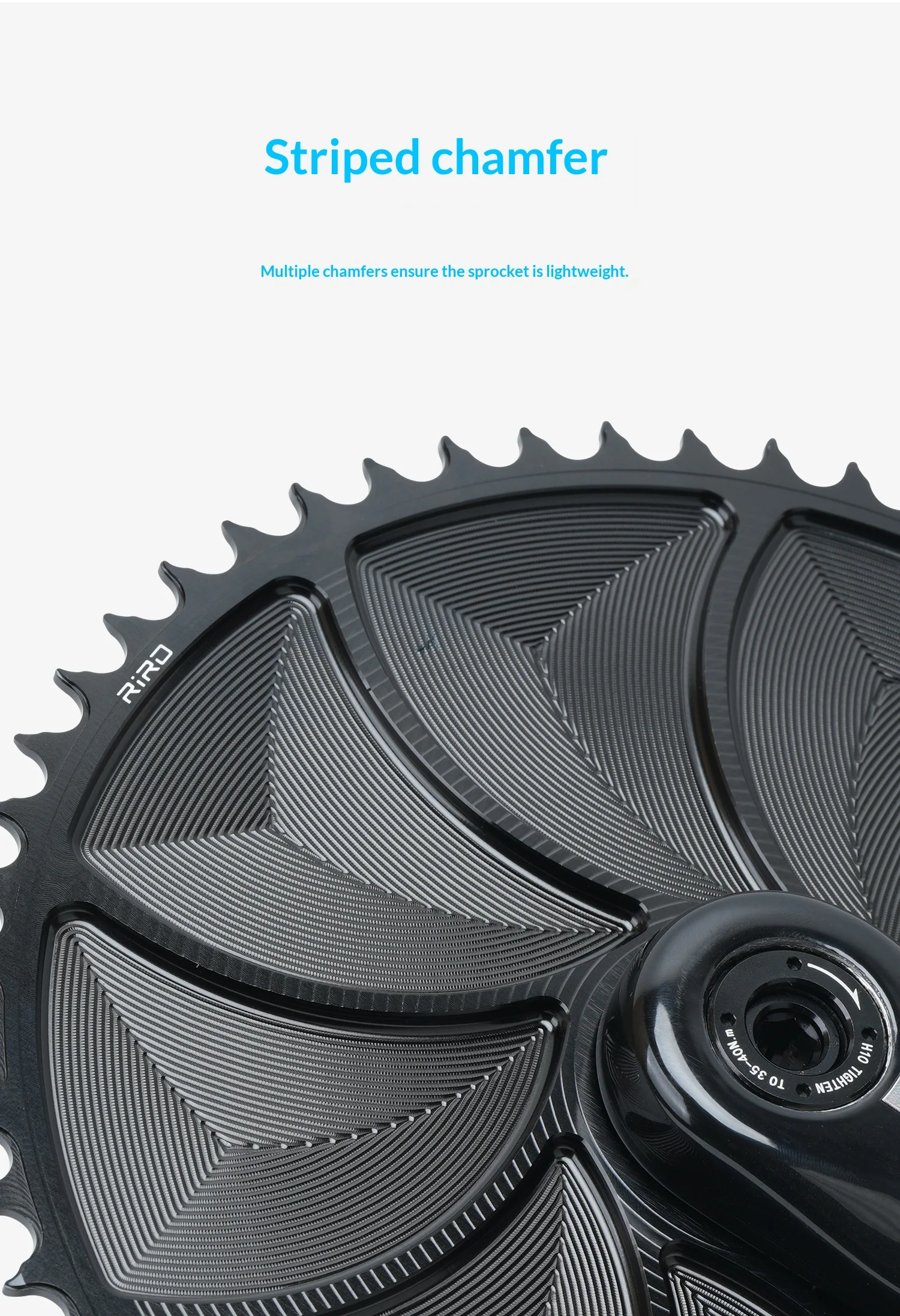 RIRO KSB Carbonfaser-Kurbelgarnitur für Rennrad/Klapprad, 24mm Spindel, 3-Bolzen-Direktmontage, kompatibel mit Leistungsmessern. – Detail 13