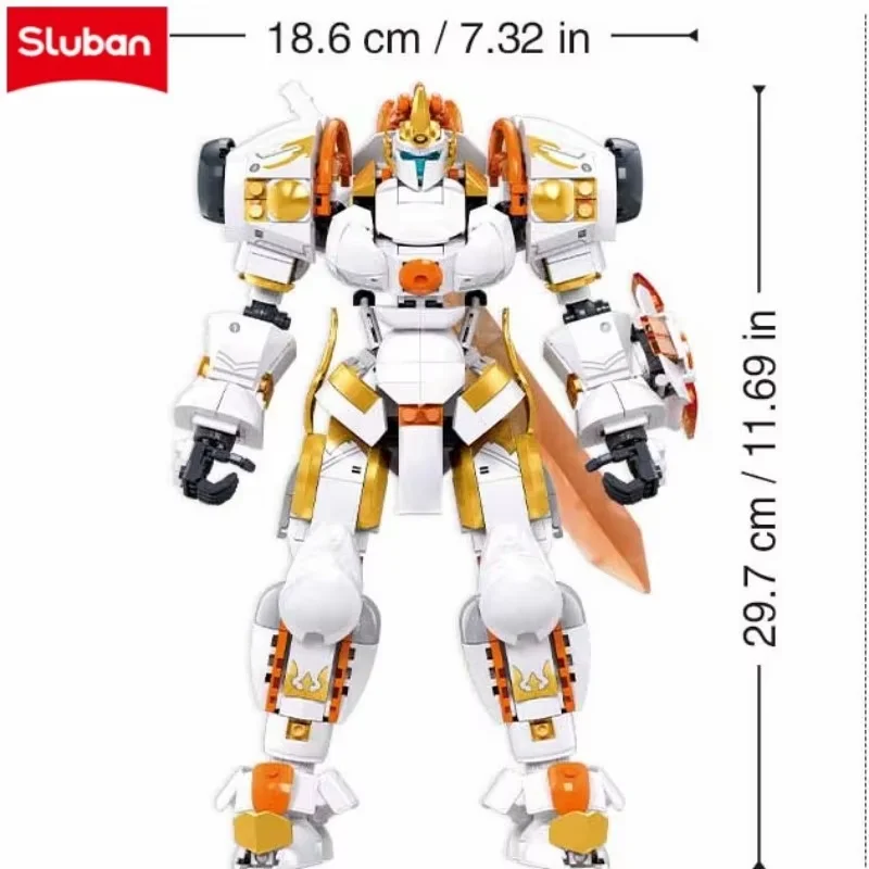 Sluban B1563 695PCS Transforming Robot Building Blocks Set Educational Creative STEM Mecha Model Kit Assembly Toy for Kids Gift