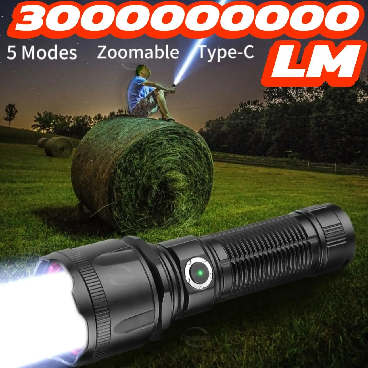 

Super Powerful LED Flashlight USB Rechargeable White Laser Torch Outdoor Waterproof Tactical Flashlight Fishing Lantern