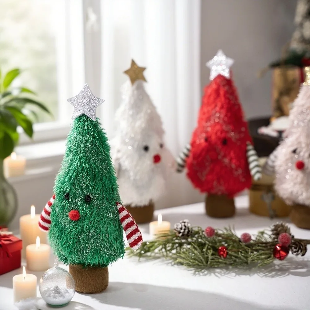 لطيف اليدوية شجرة عيد الميلاد الديكور لينة الزخرفية عيد الميلاد سطح المكتب زخرفة الكرتون الإبداعية عيد الميلاد دمية الاطفال هدية