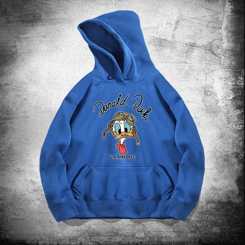 Felpe maschili modello adorabile di moda Donald Duck Loose Disney Cartoon Clothes felpe con cappuccio da uomo accogliente autunno inverno popolare