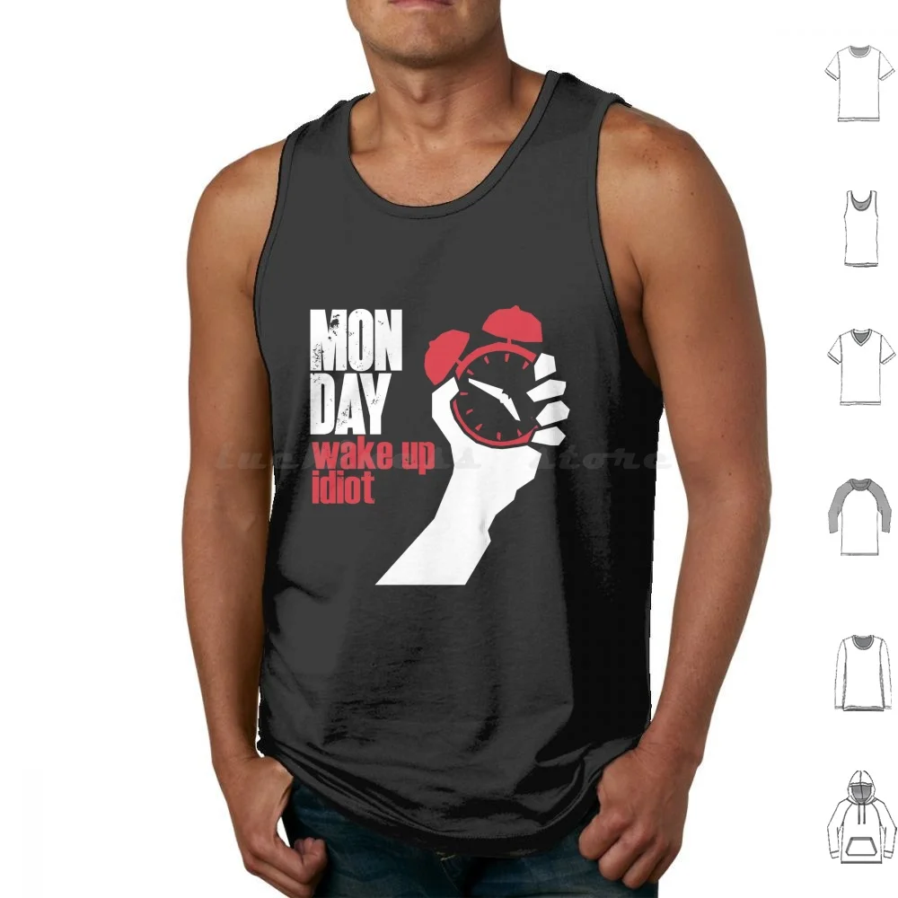 Wake Up Idiot-Hilarious Parody Of A Classic Album Cover And A Monday Mood Joke Tank Tops Print Cotton American Music