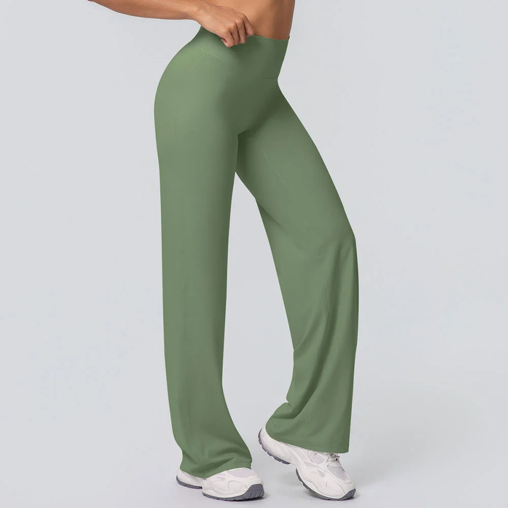 Bell-bottoms Women Wide-leg Pants Super Soft Fabric Leggings High Waist Push Up Tights Athletic Wear Pilates Running Yoga Pants