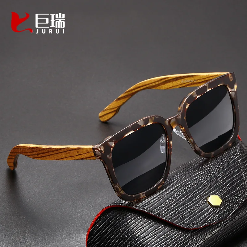 2023New Retro Bamboo Leg Sun Glasses Europe and America Cross Border Amazon Zebra Embossed Wood Glasses Glasses