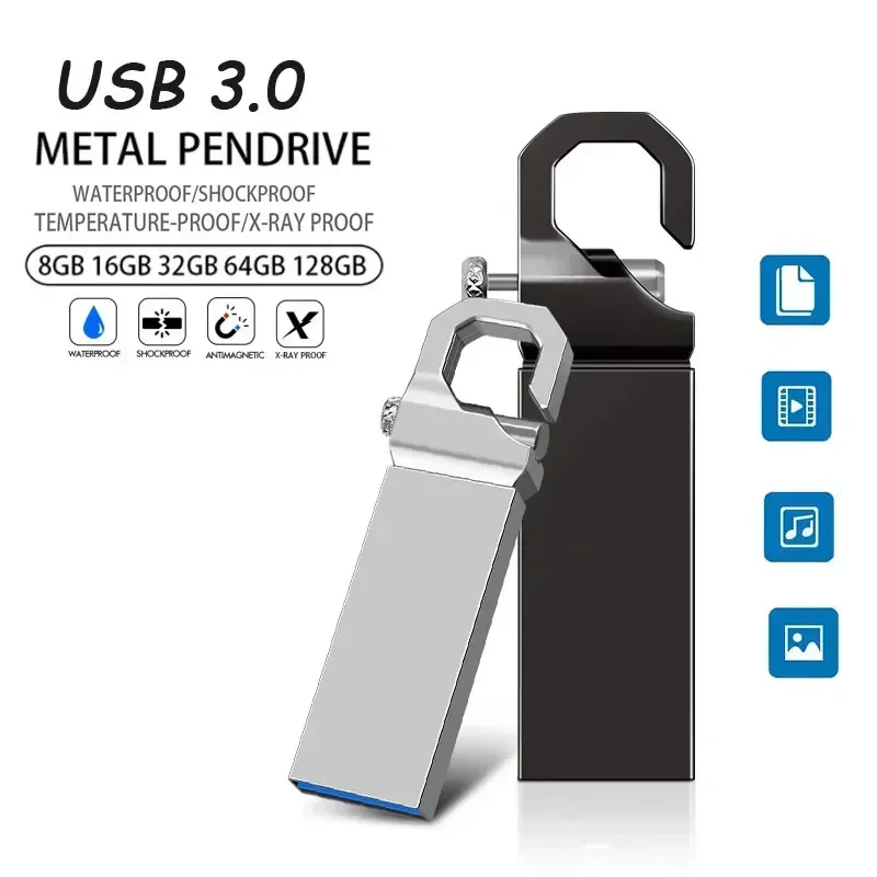 Unidad Flash USB 512, Pendrive de Metal de 3,0 GB, 8GB, 16GB, 32GB, 64GB, 128GB, regalo