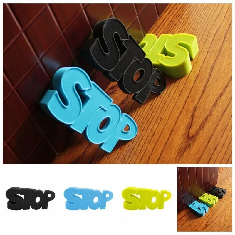 STOP Sign Door Stoppers for Bottom of Door Silicone Door Stopper Wedge for Home Floor Prevents Baby Kid Finger Injuries Locked