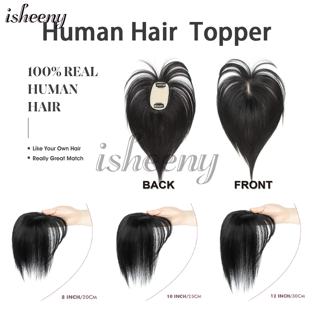 وصلات شعر بشري من Isheeny - خصلات شعر مستقيمة بدون خياطة، مزج سلس لتخفيف الشعر بشبكة قاعدة 5 × 9 سم #5