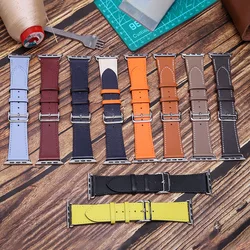 Genuine Leather For Apple watch band 42mm 44mm 45mm Ultra 2 49mm Bracelet Strap For iwatch Series 10 8 9 38mm 40mm 41mm 46mm