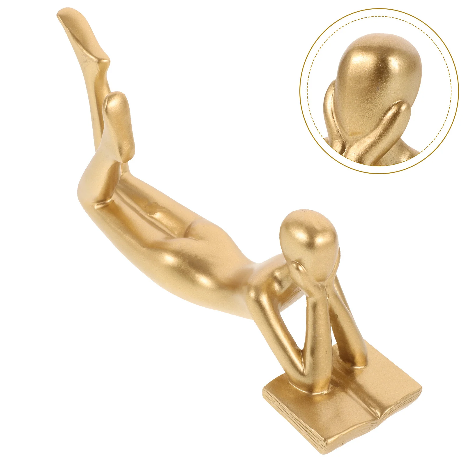 

Resin Reader Statue Abstract Art Sculpture Elegant Desktop Countertop Craft Ornament for Home Study Cafe Decoration Gift Idea