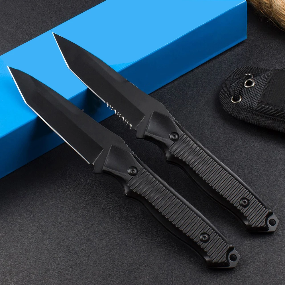 140BK BM Fixed Blade Knife Outdoor Wilderness Emergency Survival Tools Handle Rescue Pocket Knives with Tactical Nylon Sheath