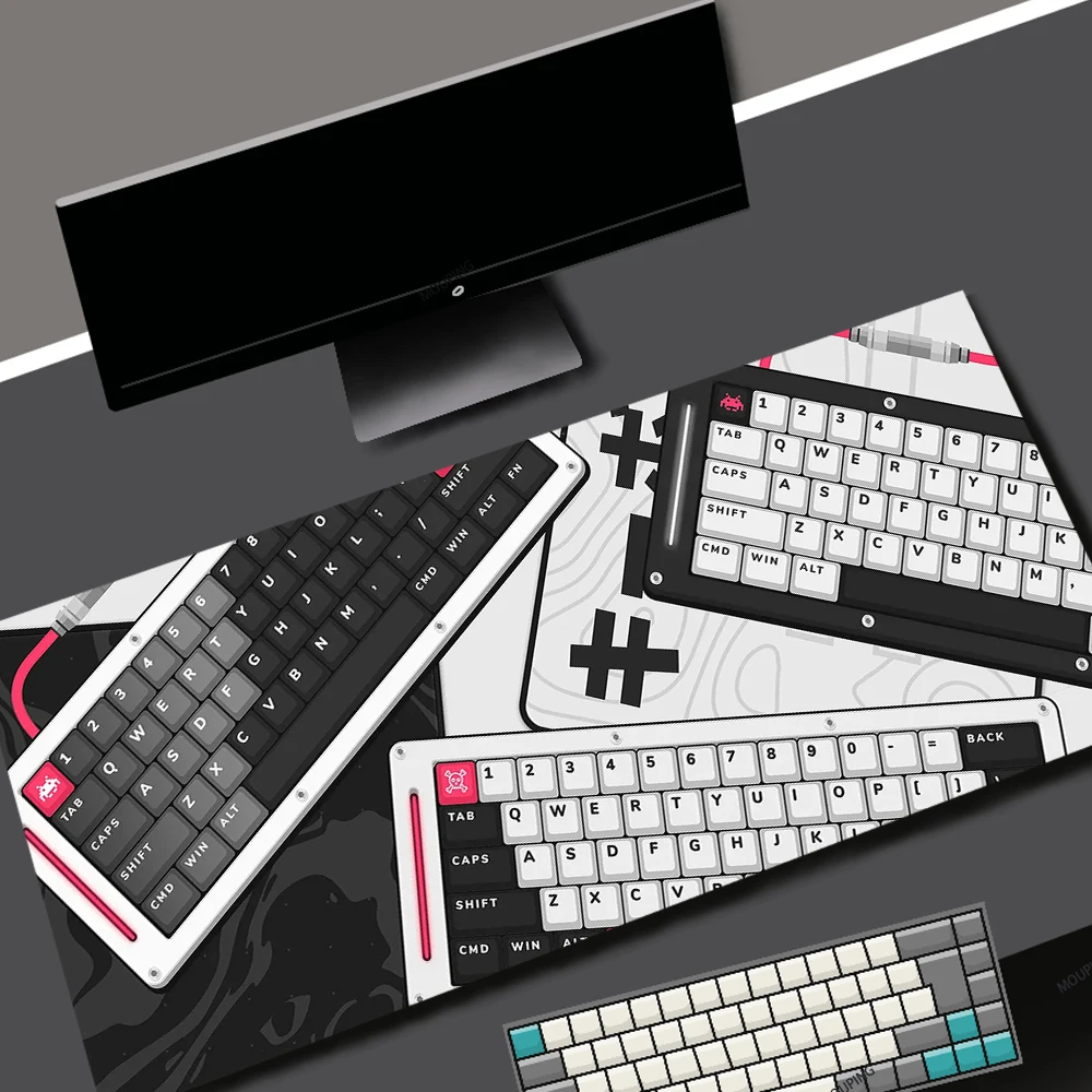 Teclado mecánico púrpura para juegos, alfombrilla de ratón personalizada, accesorios de oficina para ordenador portátil